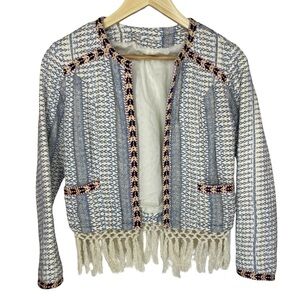 tularosa santa fe fringe open front womens jacket xs
